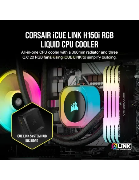 Corsair iCUE LINK H150i RGB AIO Kit de Refrigeración Líquida Negra