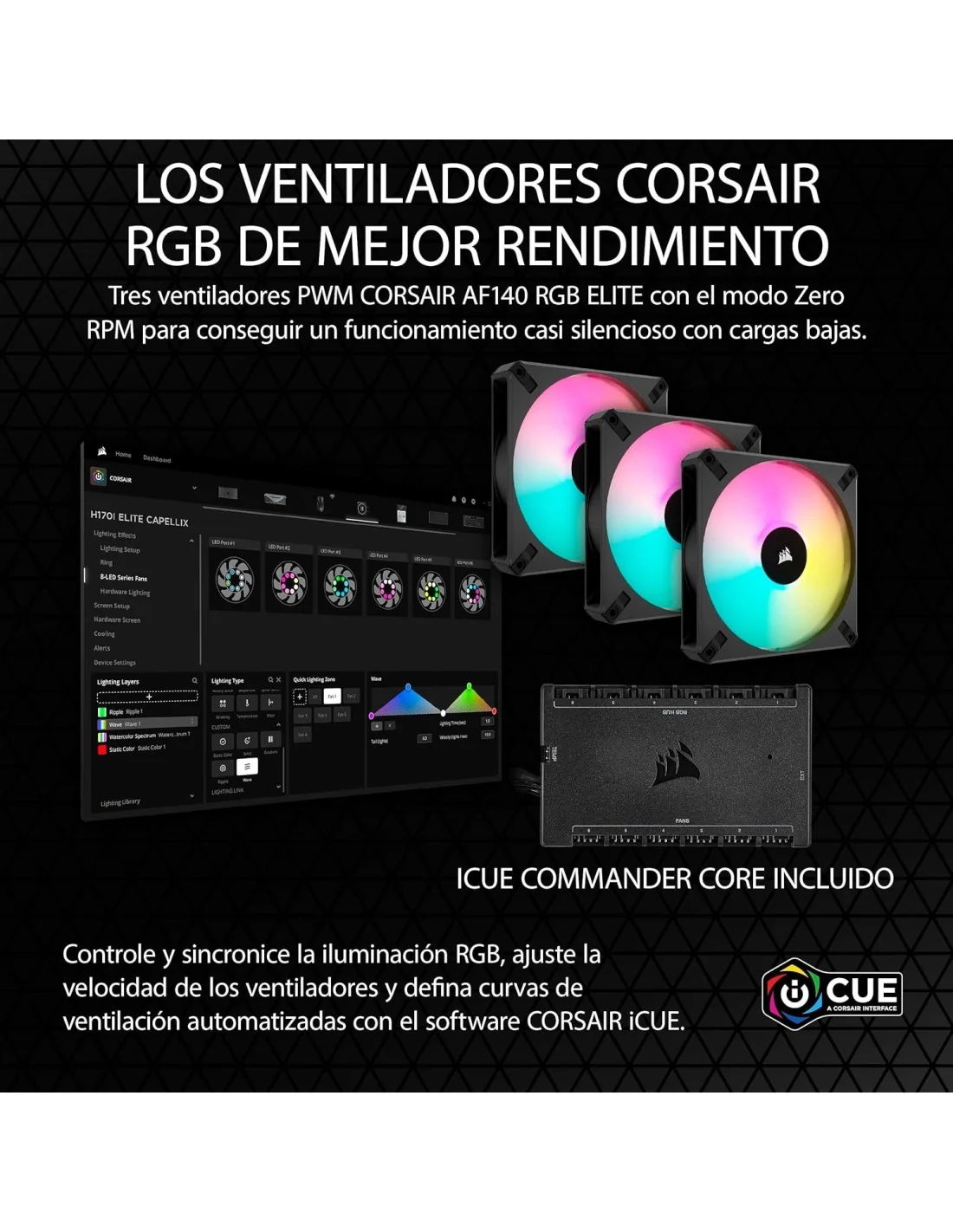 Corsair iCUE H170i ELITE CAPELLIX XT Kit de Refrigeración Líquida 420mm Negra