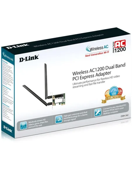 D-Link DWA-582 Tarjeta de Red WiFi AC1200 Dual Band PCIe
