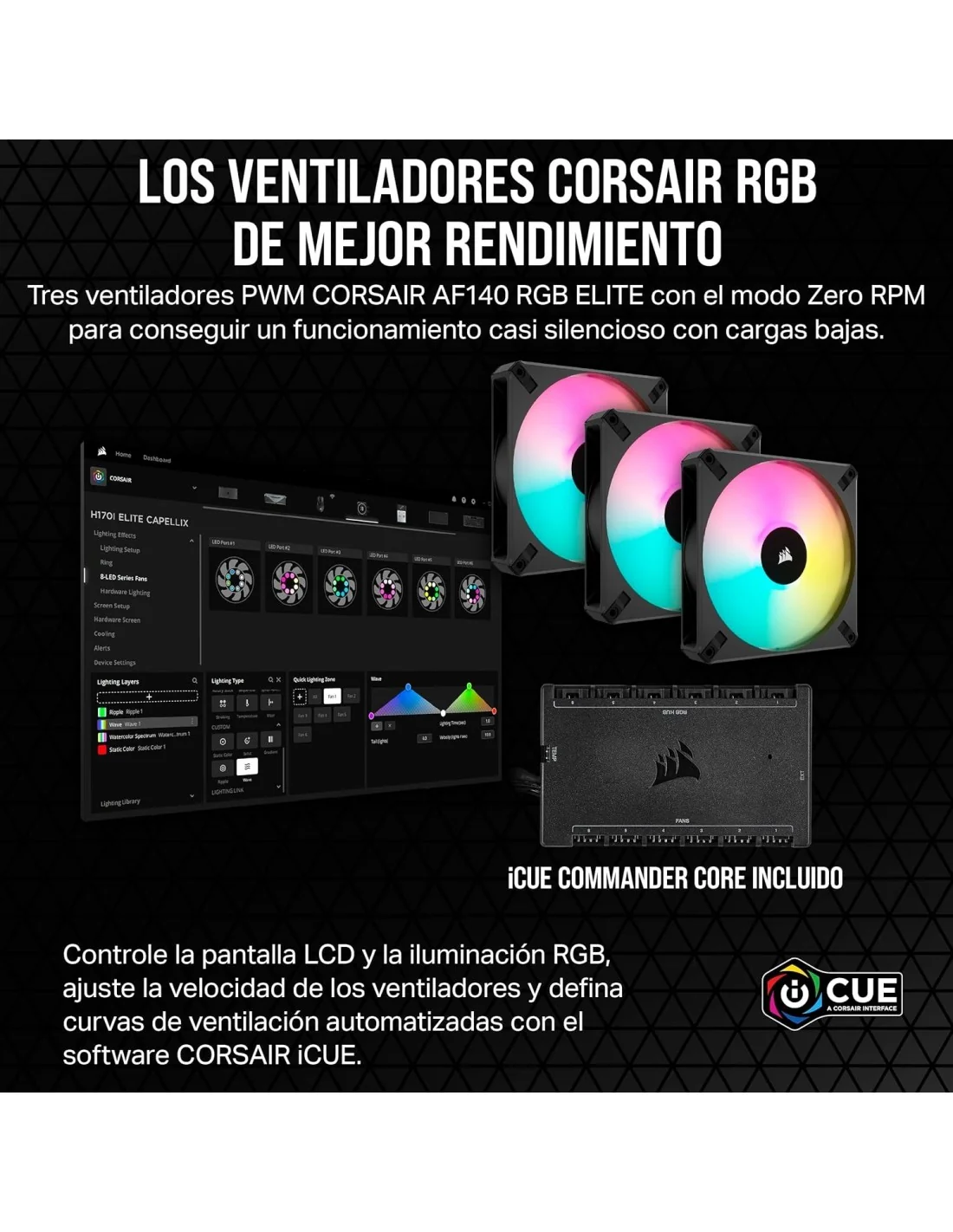 Corsair iCUE H170i ELITE LCD XT Kit de Refrigeración Líquida 420mm Negro