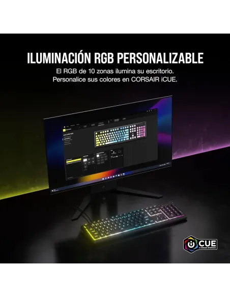 Corsair K55 CORE RGB Teclado Gaming Retroiluminado Negro