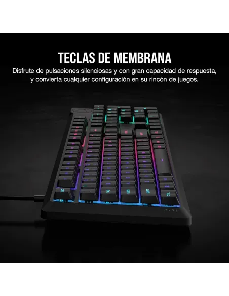 Corsair K55 CORE RGB Teclado Gaming Retroiluminado Negro