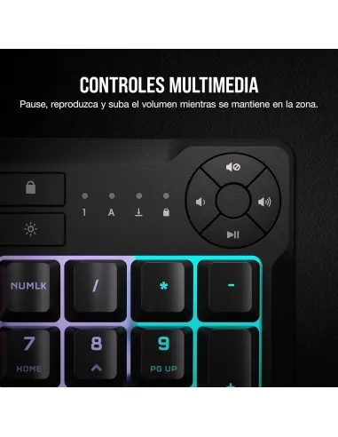 Corsair K55 CORE RGB Teclado Gaming Retroiluminado Negro