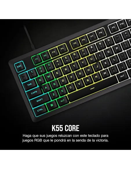 Corsair K55 CORE RGB Teclado Gaming Retroiluminado Negro