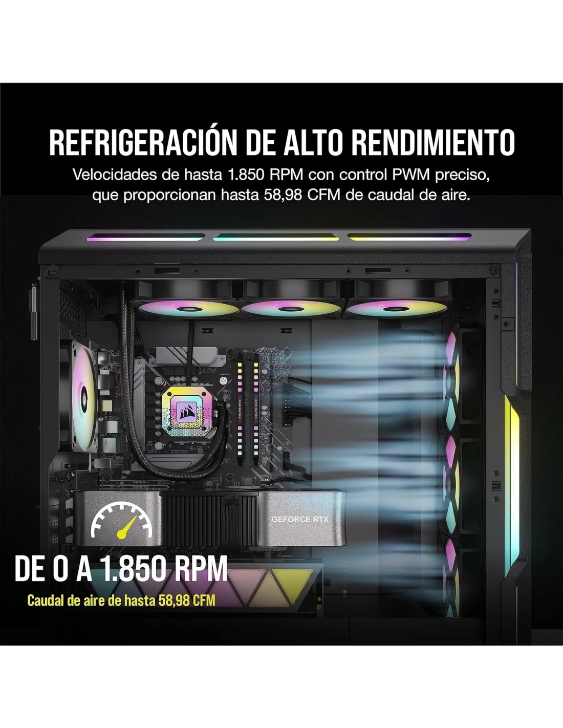 Corsair iCUE AR120 Digital RGB Ventilador 120mm Negro