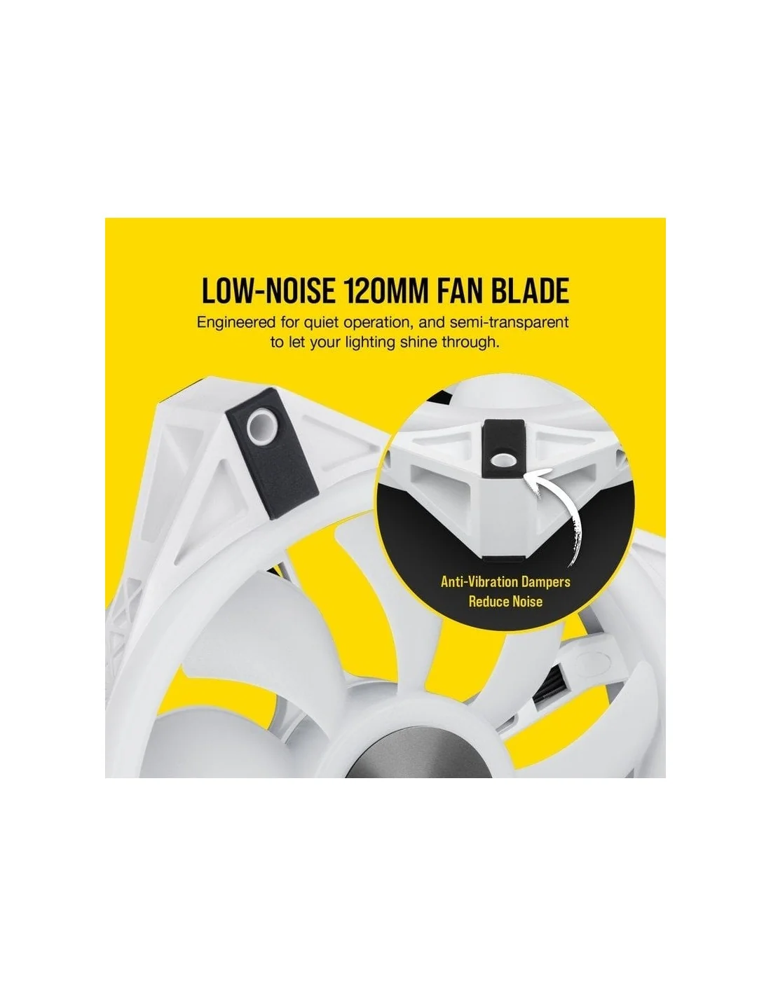 Corsair iCUE QL120 RGB PWM Triple Fan Kit Blanco con Lightning Node Core 120mm