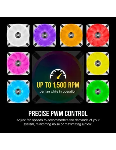 Corsair iCUE QL120 RGB PWM Triple Fan Kit Blanco con Lightning Node Core 120mm