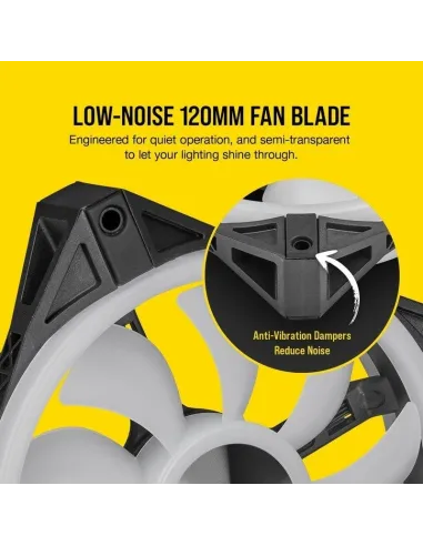 Corsair iCUE QL120 RGB Pack de Tres Ventiladores con Lighting Node CORE Negro