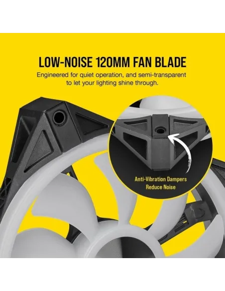 Corsair iCUE QL120 RGB Pack de Tres Ventiladores con Lighting Node CORE Negro