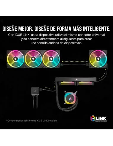 Corsair ICUE Link QX120 RGB 3x Kit de Expansión de Ventilador PWM 120mm Blanco