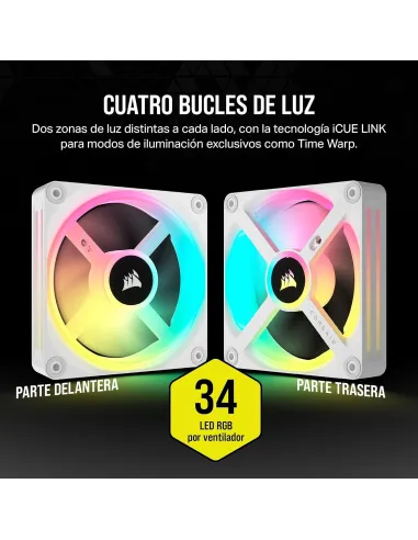 Corsair ICUE Link QX120 RGB 3x Kit de Expansión de Ventilador PWM 120mm Blanco