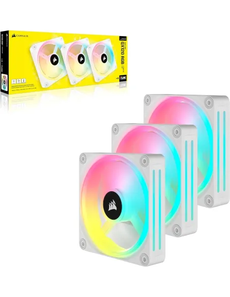 Corsair ICUE Link QX120 RGB 3x Kit de Expansión de Ventilador PWM 120mm Blanco