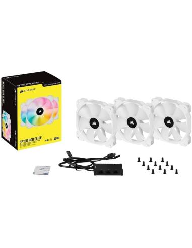Corsair iCUE SP120 White RGB ELITE LED AirGuide Lighting Node CORE (Triple Pack) 120mm Blanco