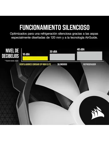 Corsair iCUE SP120 RGB ELITE Performance 120 mm PWM Triple Fan Kit con iCUE Lighting Node CORE Negro