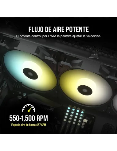 Corsair iCUE SP120 RGB ELITE Performance 120 mm PWM Triple Fan Kit con iCUE Lighting Node CORE Negro