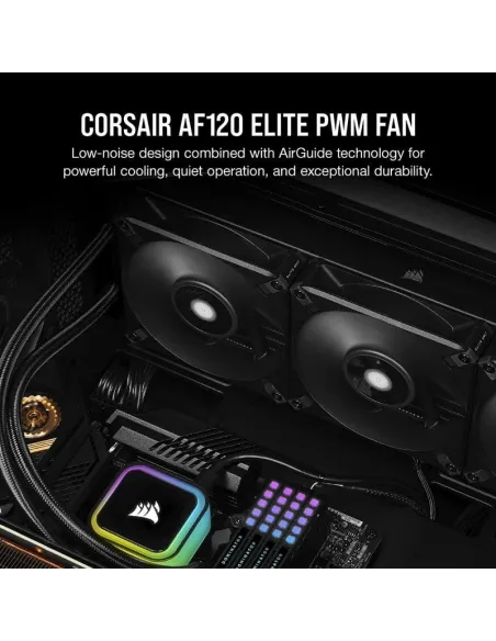 Corsair AF140 Elite 140 mm PWM Ventilador con Rodamiento Dinámico Líquido 140mm Negro