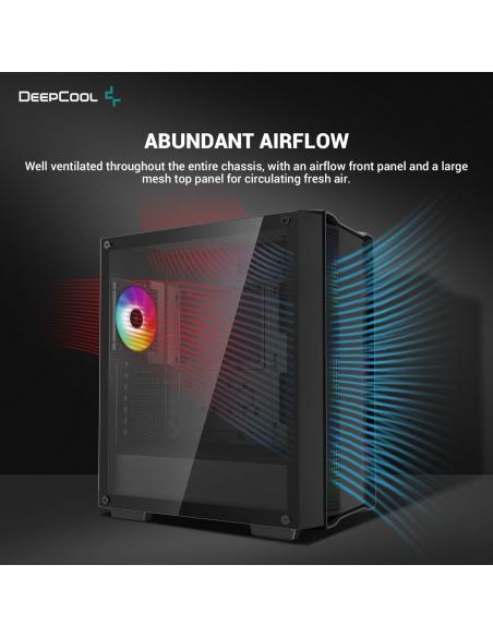 DeepCool CC560 ARGB V2 Cristal Templado USB 3.2 Negra