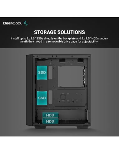 DeepCool CC560 ARGB V2 Cristal Templado USB 3.2 Negra