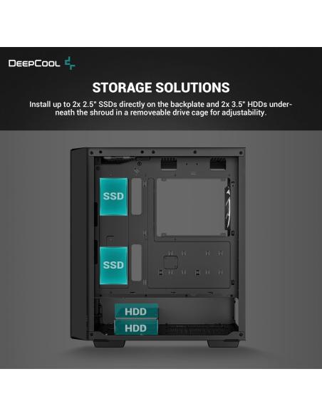 DeepCool CC560 ARGB V2 Cristal Templado USB 3.2 Negra