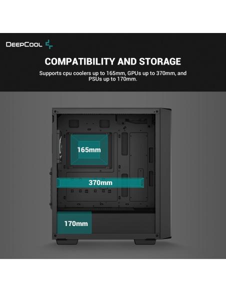 DeepCool CC560 ARGB V2 Cristal Templado USB 3.2 Negra