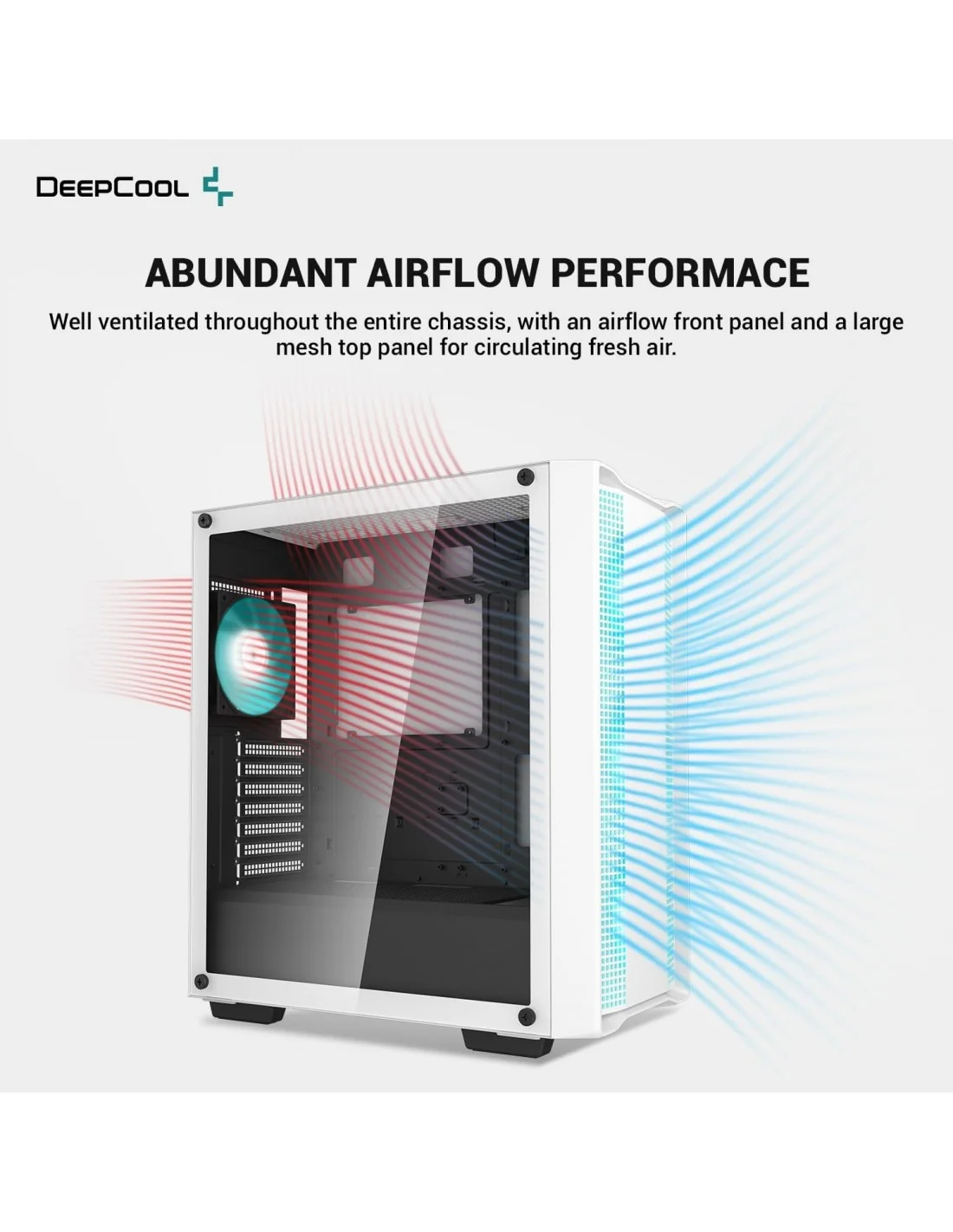 DeepCool CC560 ARGB V2 Cristal Templado USB 3.2 Blanca