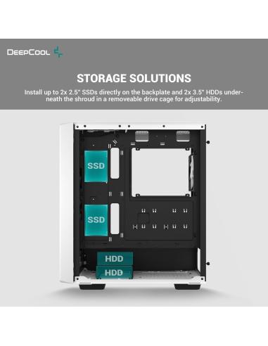 DeepCool CC560 ARGB V2 Cristal Templado USB 3.2 Blanca