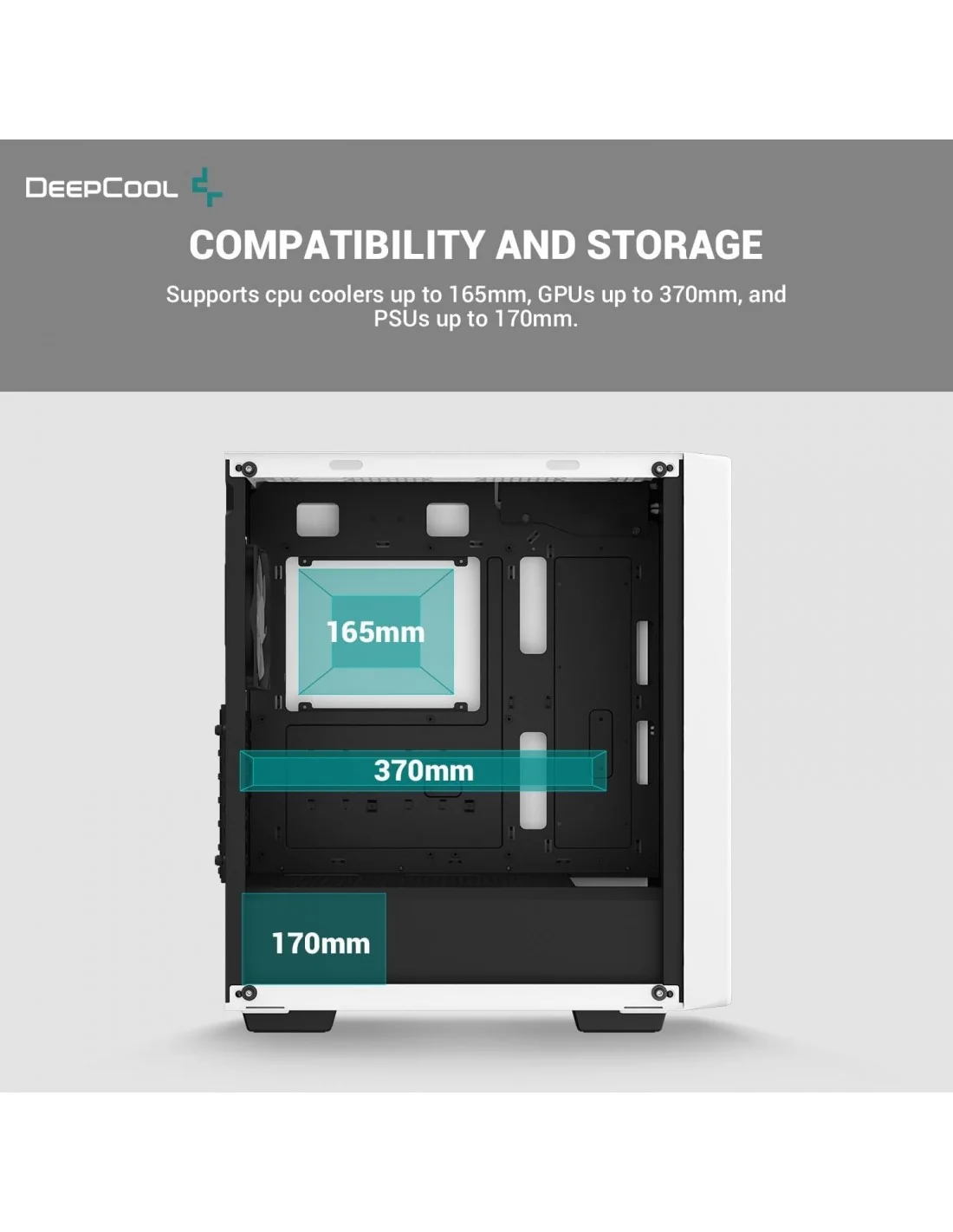 DeepCool CC560 ARGB V2 Cristal Templado USB 3.2 Blanca