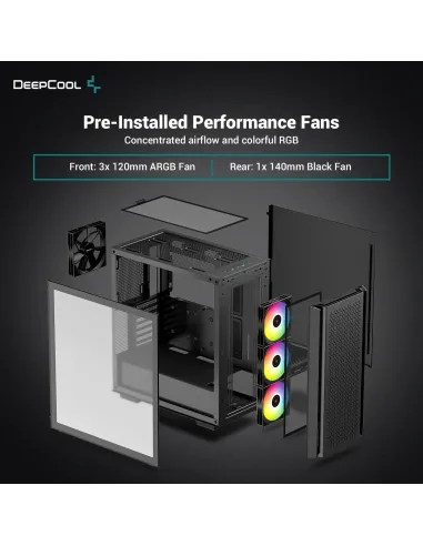 DeepCool CG560 Cristal Templado USB 3.0 ARGB Negra