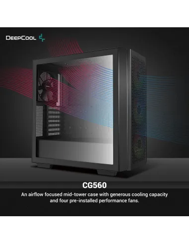 DeepCool CG560 Cristal Templado USB 3.0 ARGB Negra