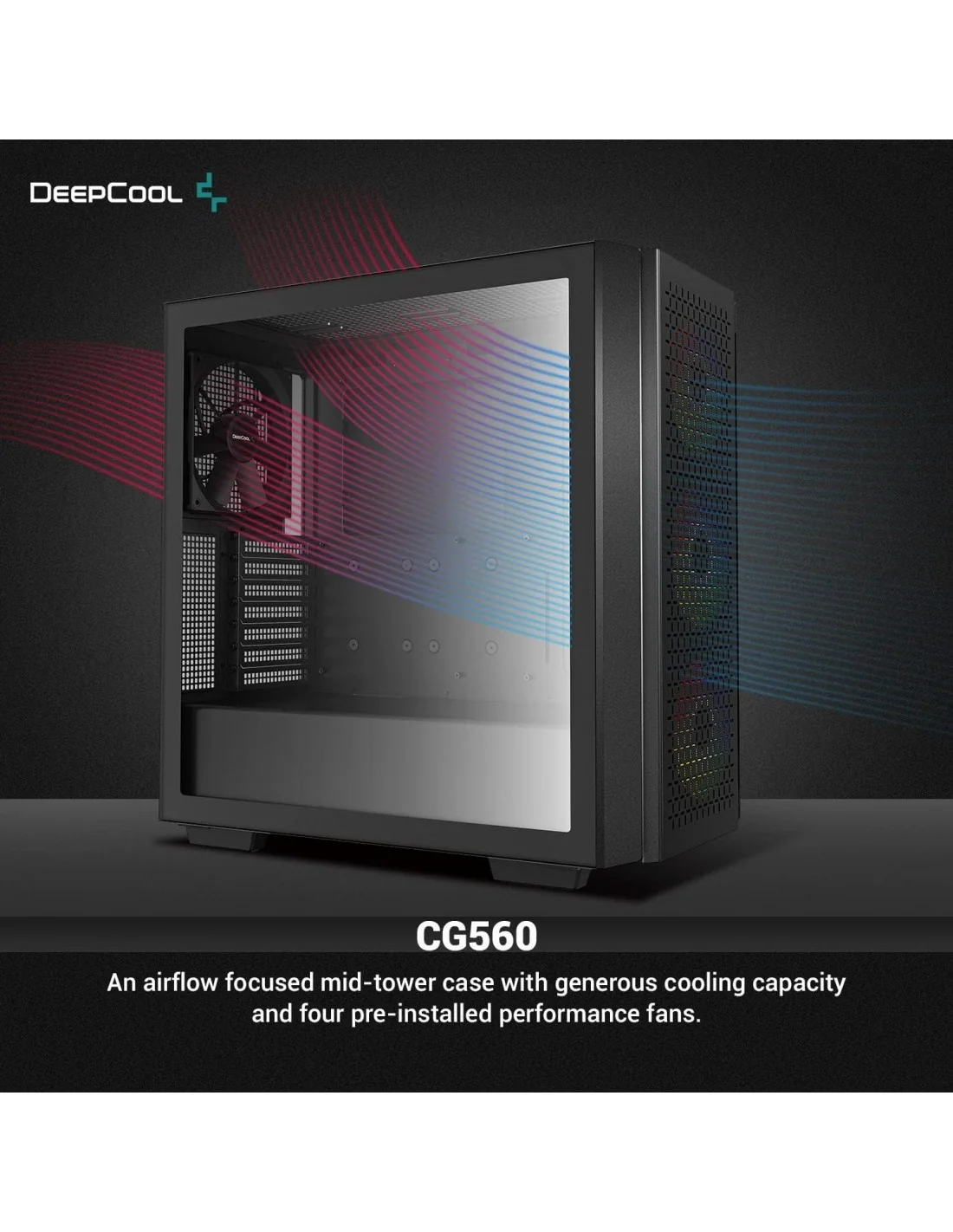 DeepCool CG560 Cristal Templado USB 3.0 ARGB Negra