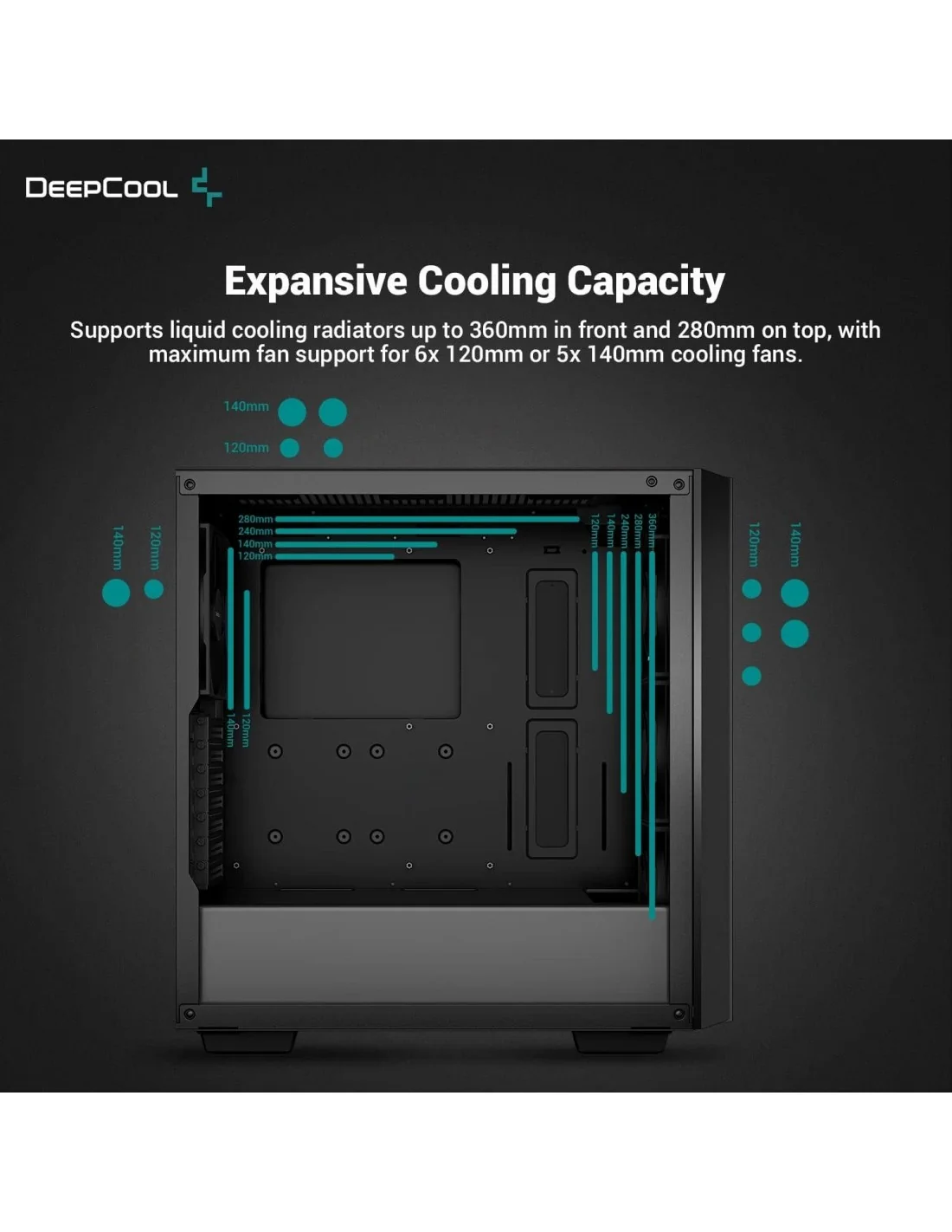 DeepCool CG560 Cristal Templado USB 3.0 ARGB Negra