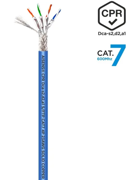 Aisens A135-0664 Bobina de Cable de Red RJ45 Cat.7 S-FTP LSHZ 100 m Azul