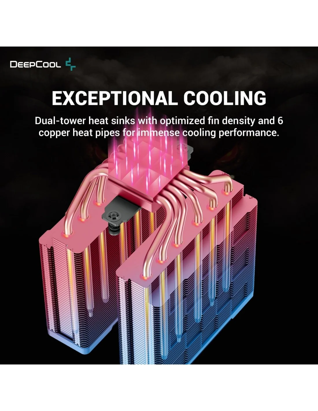 DeepCool AK620 Zero Dark Zoria Ventilador CPU 120mm Negro/Amarillo