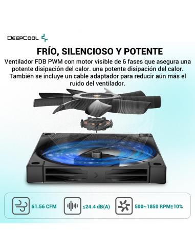 DeepCool AN600 Ventilador CPU Perfil Bajo 120mm Negro