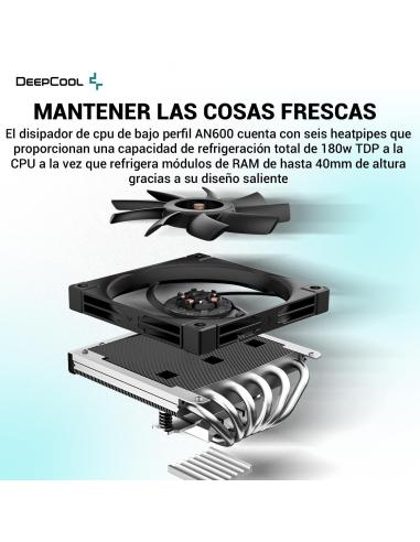 DeepCool AN600 Ventilador CPU Perfil Bajo 120mm Negro