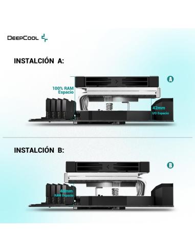 DeepCool AN600 Ventilador CPU Perfil Bajo 120mm Negro