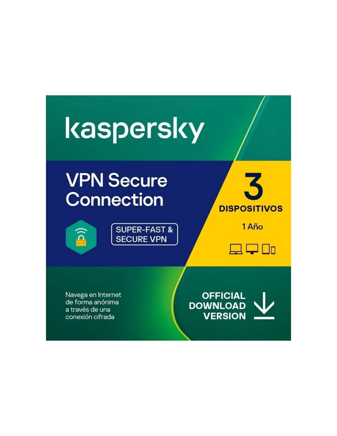 Kaspersky VPN Secure Connection 3 Dispositivos 1 Año Licencia Electrónica (ESD)