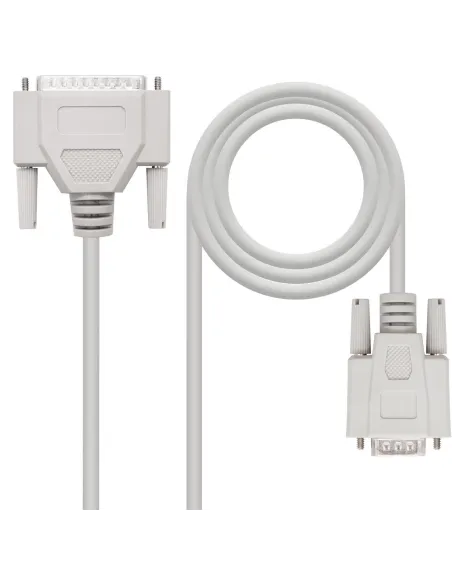 Nanocable 10.14.0802 Cable de Serie DB25 Macho a DB9 Hembra 1,8 m Beige
