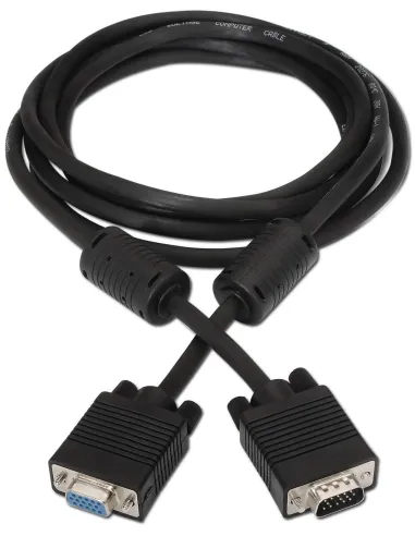 Aisens A113-0078 Cable SVGA VGA Macho a VGA Hembra QXGA 1,8 m Negro