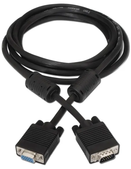 Aisens A113-0078 Cable SVGA VGA Macho a VGA Hembra QXGA 1,8 m Negro