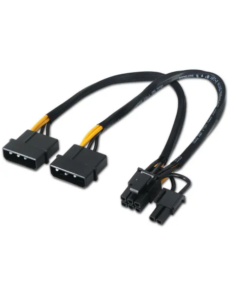 Aisens A131-0165 Cable Tarjeta Gráfica Molex 4-Pin a PCI-E 6+2-Pin 20 cm Negro