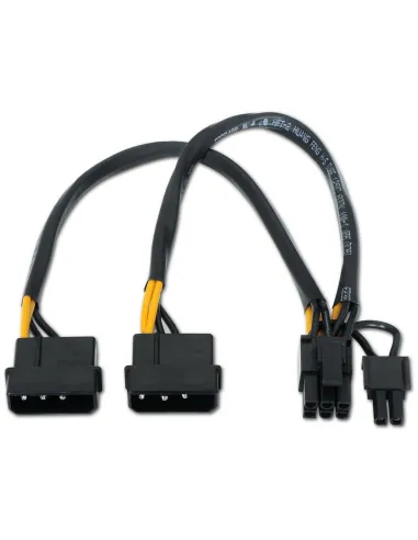 Aisens A131-0165 Cable Tarjeta Gráfica Molex 4-Pin a PCI-E 6+2-Pin 20 cm Negro