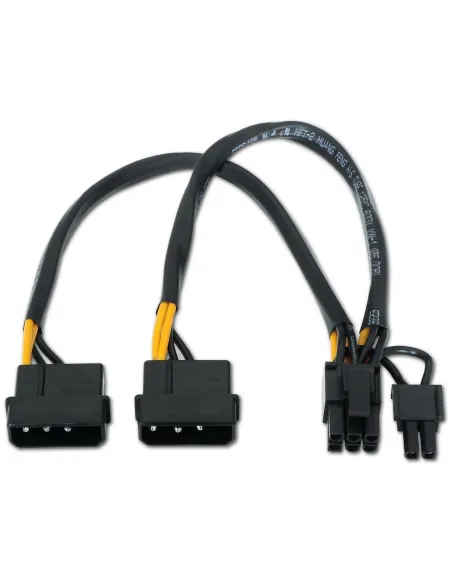 Aisens A131-0165 Cable Tarjeta Gráfica Molex 4-Pin a PCI-E 6+2-Pin 20 cm Negro