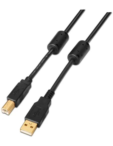 Aisens A101-0010 Cable USB 2.0 para Impresora USB-A a USB-B 3M Negro