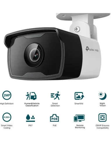 TP-Link VIGI C320I Cámara de Videovigilancia de Exterior Tipo Bullet IP67 2.8mm 2MP Blanca