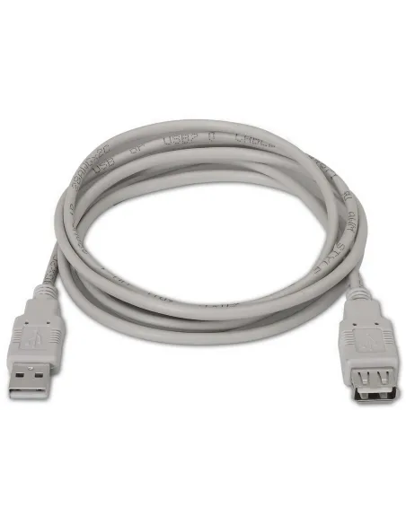 Aisens A101-0013 Cable de Extensión USB 2.0 USB-A a USB-A 1.8M Beige