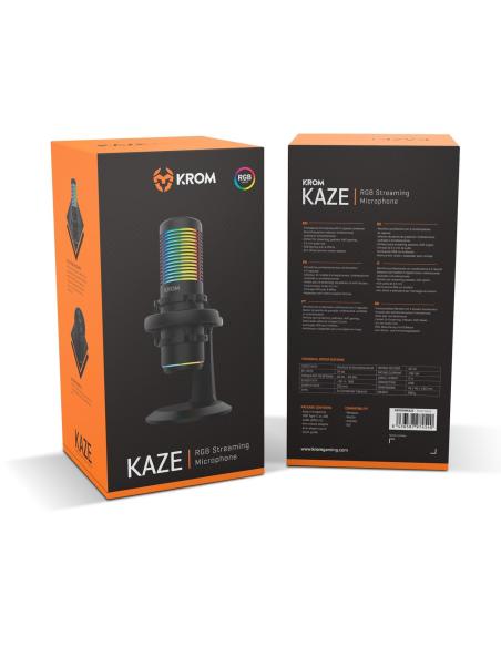 KROM KAZE Micrófono RGB Negro