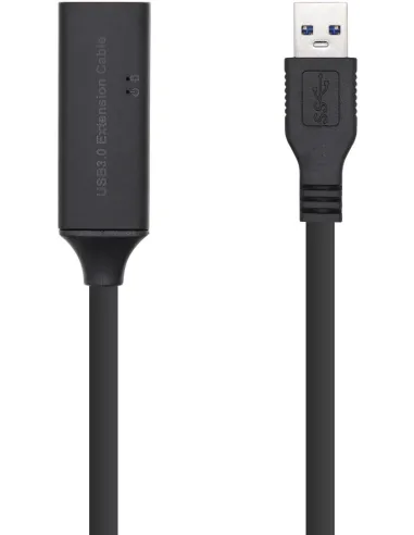Aisens A105-0407 Cable Prolongador USB 3.2 GEN 1 (3.1 GEN 1) USB-A Macho a USB-A Hembra 5M Negro