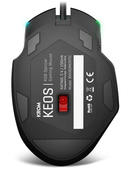 Krom Keos Ratón Gaming RGB 6400DPI Negro