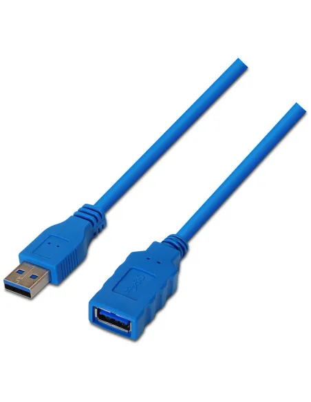 Aisens A105-0045 Cable de Extensión USB 3.2 GEN 1 (3.1 GEN 1) USB-A Macho a USB-A Hembra 1M Azul